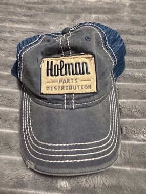 Holman Patch Trucker Hat in Faded Blue